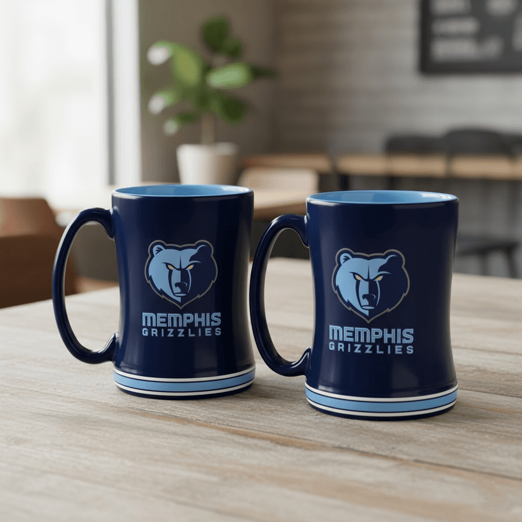 Memphis Grizzlies 14 oz Relief Coffee Mug Set (Set of 2) - Image 1