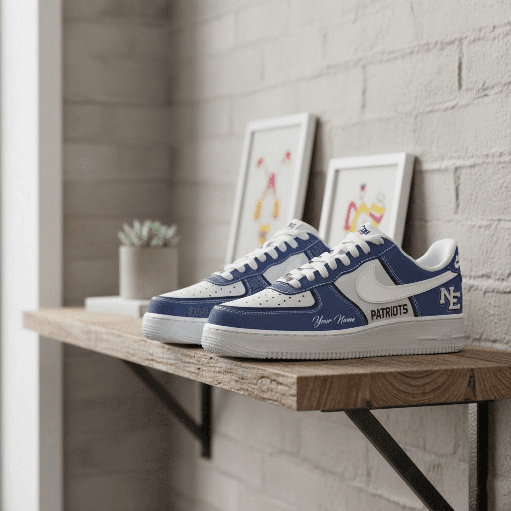 New England Patriots Custom AF1 Style Sneakers - Patriot Nation Edition - Image 3
