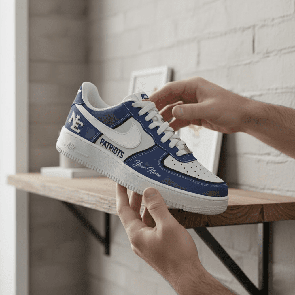 New England Patriots Custom AF1 Style Sneakers - Patriot Nation Edition - Image 4