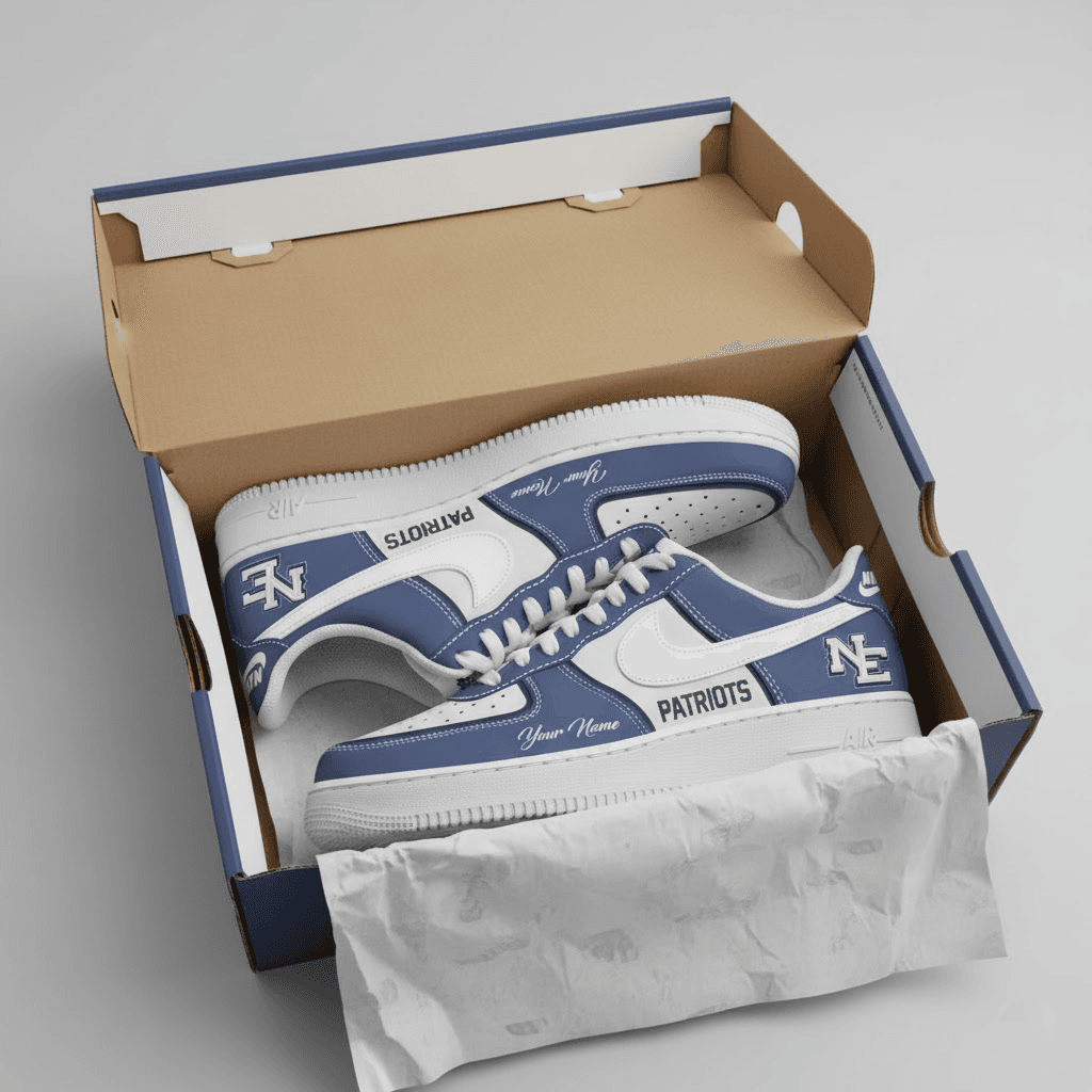 New England Patriots Custom AF1 Style Sneakers - Patriot Nation Edition - Image 2