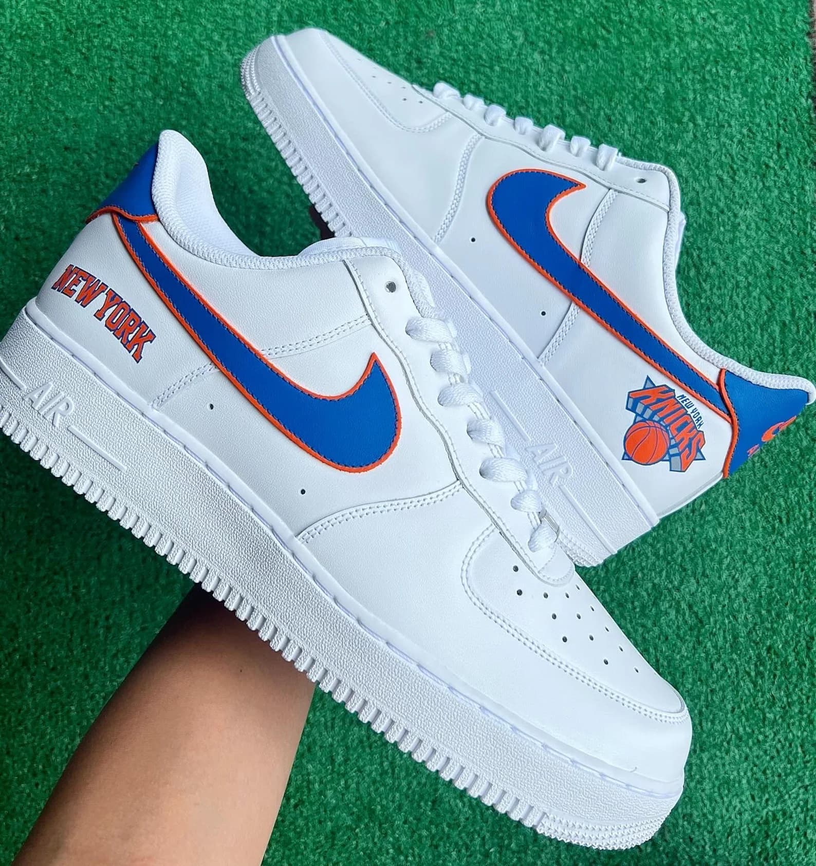 New York Knicks White Sneaker AF1 Style - Knickerbockers - Image 1