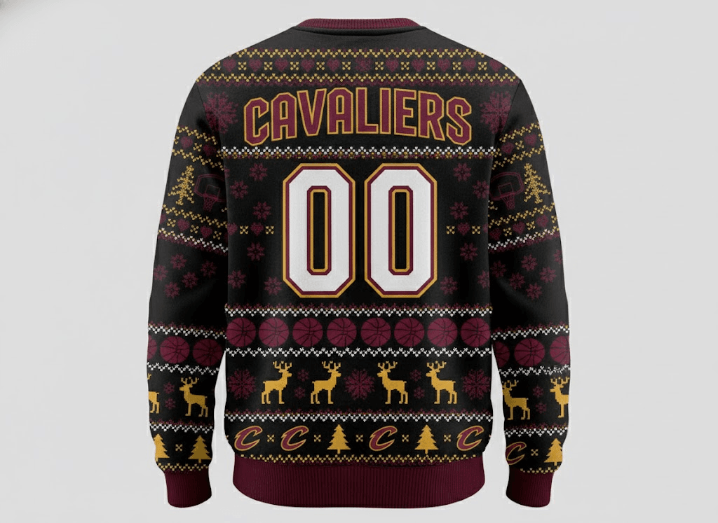 Official Cleveland Cavaliers NBA Ugly Christmas Sweater - Festive Holiday Jumper - Image 2