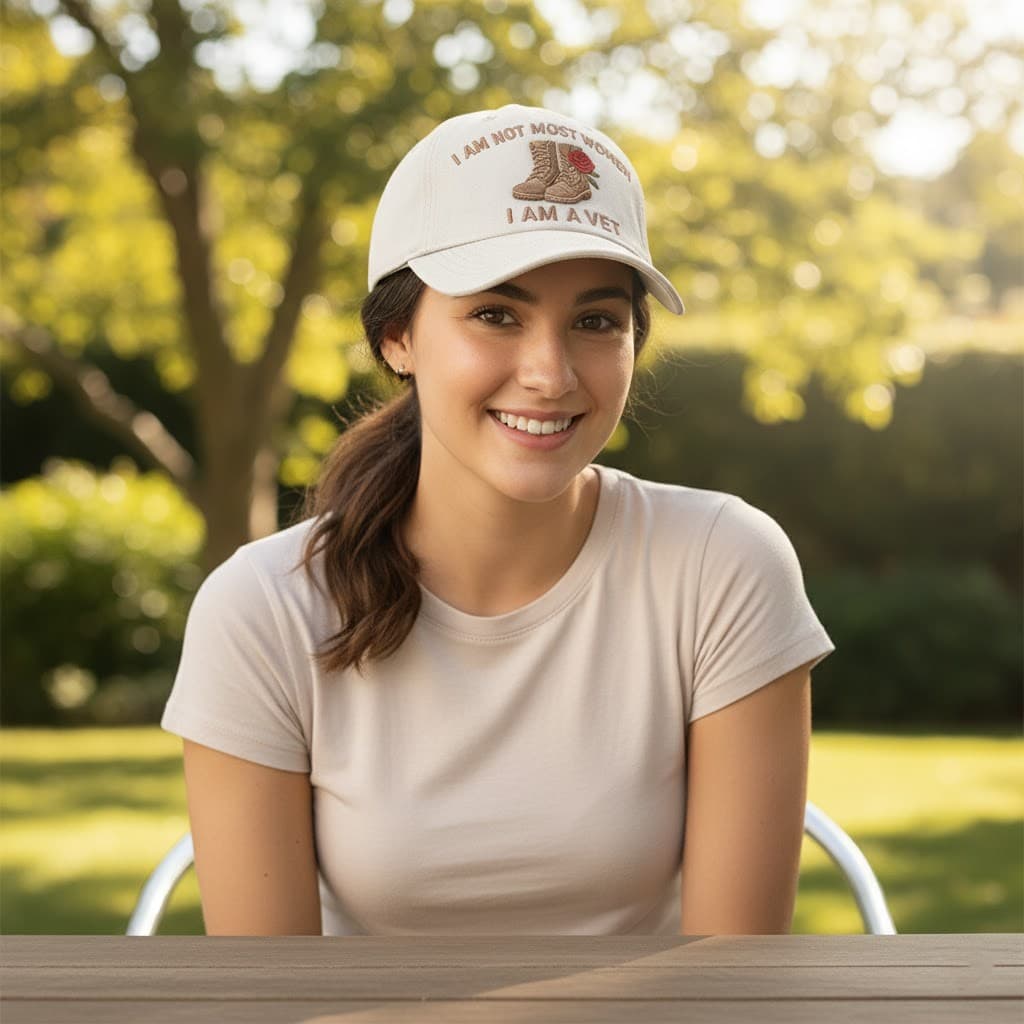 Proud Female Veteran Baseball Cap | Boots & Rose Vet Cap - Image 3