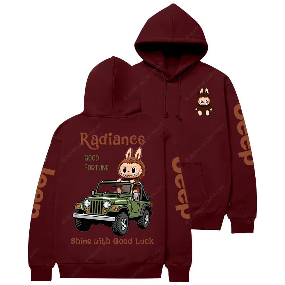Radiance Good Fortune “Shine with Good Luck” JP Casual Hoodie | Cute Bunny Streetwear Pullover - Image 7