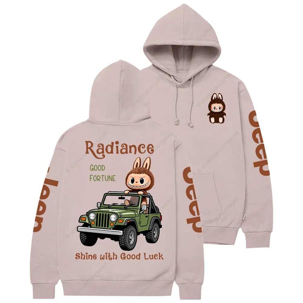 Radiance Good Fortune “Shine with Good Luck” JP Casual Hoodie | Cute Bunny Streetwear Pullover - Image 5