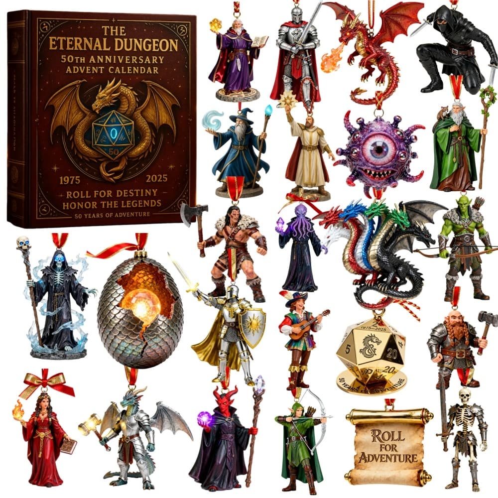 The Eternal Dungeon 50th Anniversary Advent Calendar - 24-Day Fantasy RPG Ornaments - Image 1