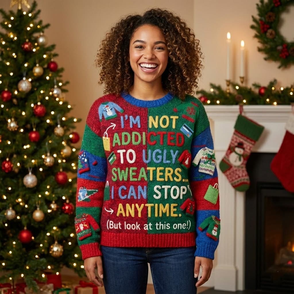 Ugly Christmas Sweater Sweater Addiction – “I’m Not Addicted To Ugly Sweaters… I Can Stop Anytime” - Image 3
